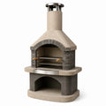 Barbecue in pietra refrattaria con griglia in acciaio inox