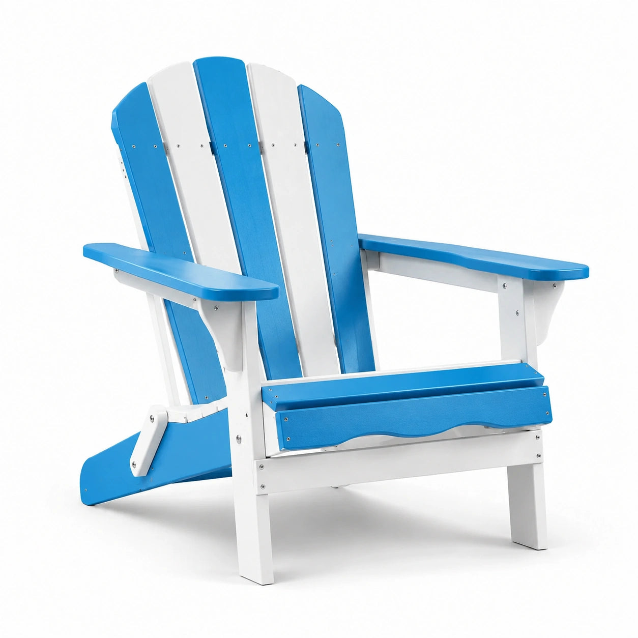 Sedia Adirondack in Legno Composito Blu e Bianco