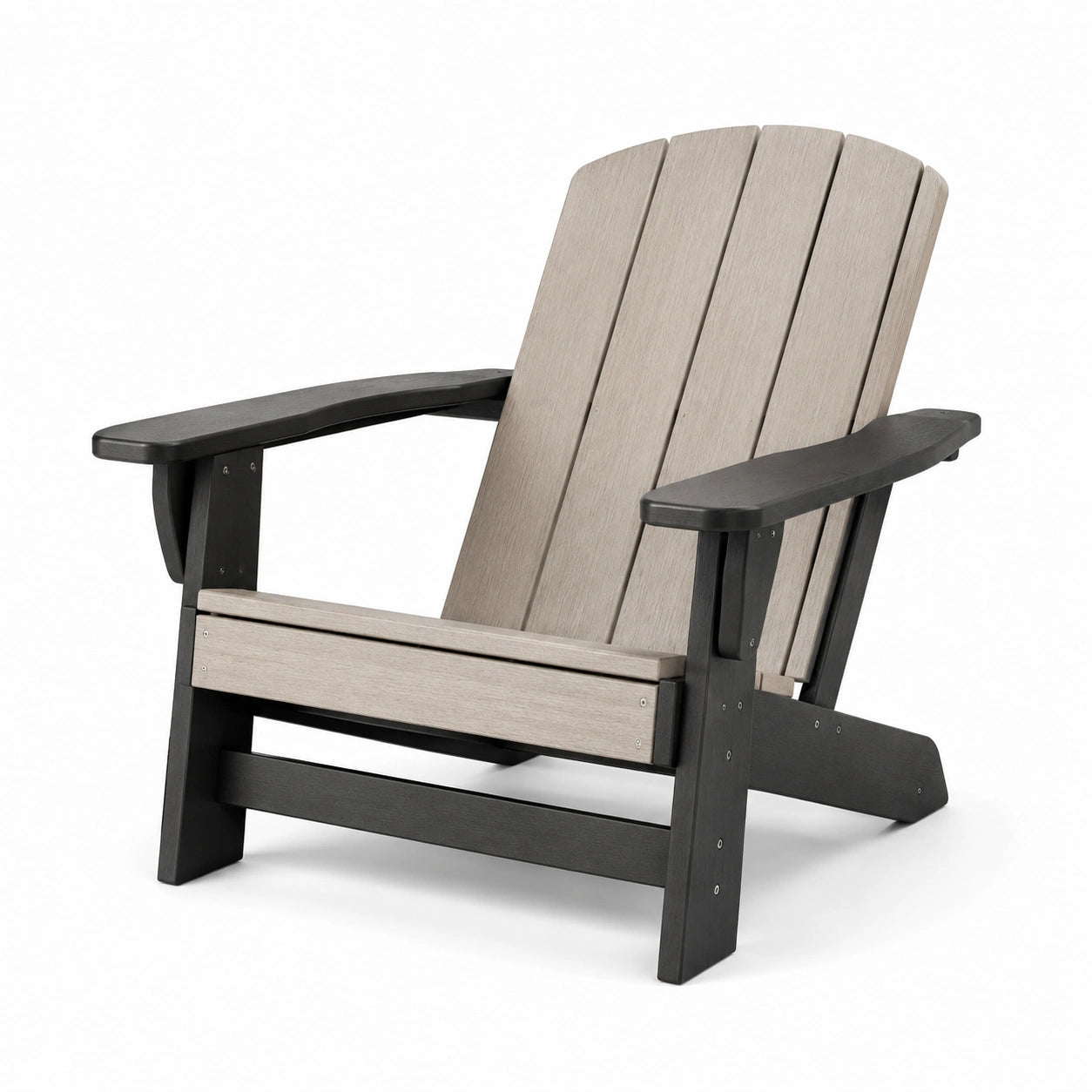 Sedia Adirondack in Legno Composito Grigio/Antracite