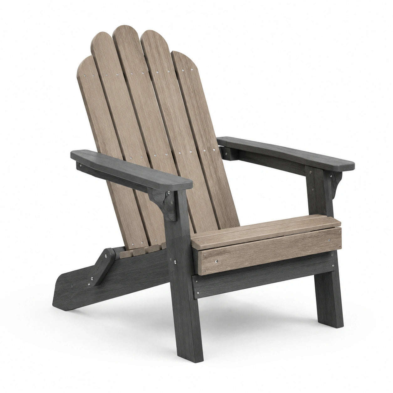 Sedia Adirondack in Legno Composito per Esterno Grigio e Marrone