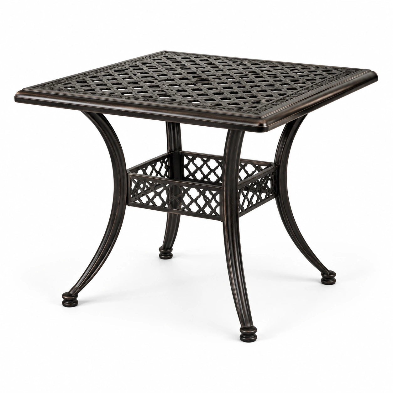 Tavolo da esterno in alluminio nero 90x90x75 cm