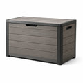 Baule in resina effetto legno grigio 120x45x60 cm