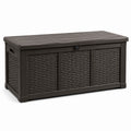 Baule in resina intrecciata marrone 120x55x60 cm