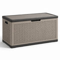 Baule da giardino in plastica rattan con giunti rinforzati 120x60x55 cm beige/nero