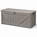 Baule da giardino in plastica grigio 120x56x63 cm