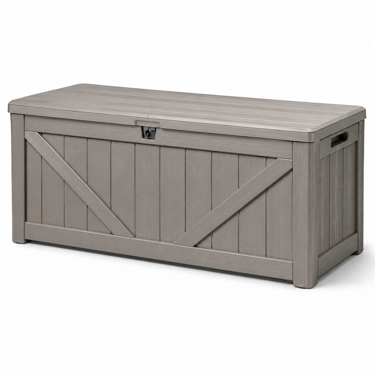 Baule da giardino in plastica grigio 120x56x63 cm