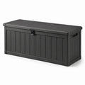 Baule da giardino in plastica nera 117x45x56 cm