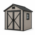Casetta da giardino in plastica 200x180x230 cm grigio e nero