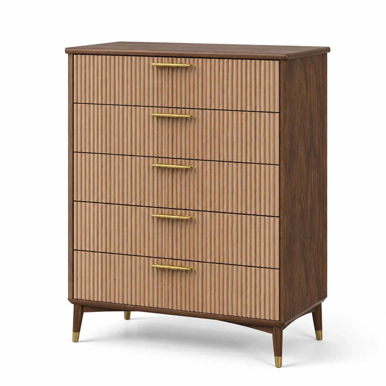Cassettiera in legno e MDF con maniglie in metallo