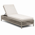 Lettino prendisole in alluminio e corda intrecciata beige