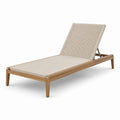 Lettino prendisole in legno di teak e corda sintetica beige 200x70x35 cm