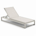 Lettino prendisole in alluminio con tessuto textilene regolabile grigio 200x70x35 cm