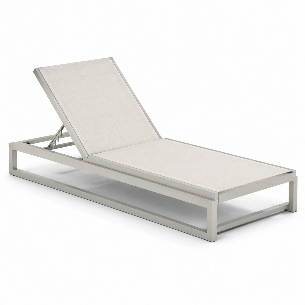 Lettino prendisole in alluminio con tessuto textilene regolabile grigio 200x70x35 cm
