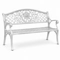 Panchina da giardino in metallo argento 122x60x81 cm