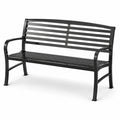 Panchina da giardino in metallo nero 125 cm